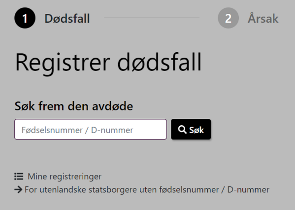 Registrer dødsfall